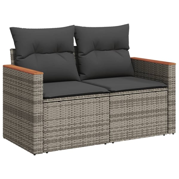 vidaXL sofasæt til haven 6 dele med hynder polyrattan grå