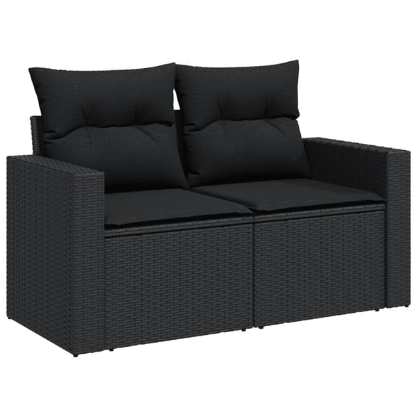 vidaXL sofasæt til haven 11 dele med hynder polyrattan sort