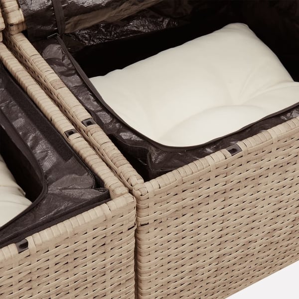 vidaXL sofasæt til haven 6 dele med hynder polyrattan beige