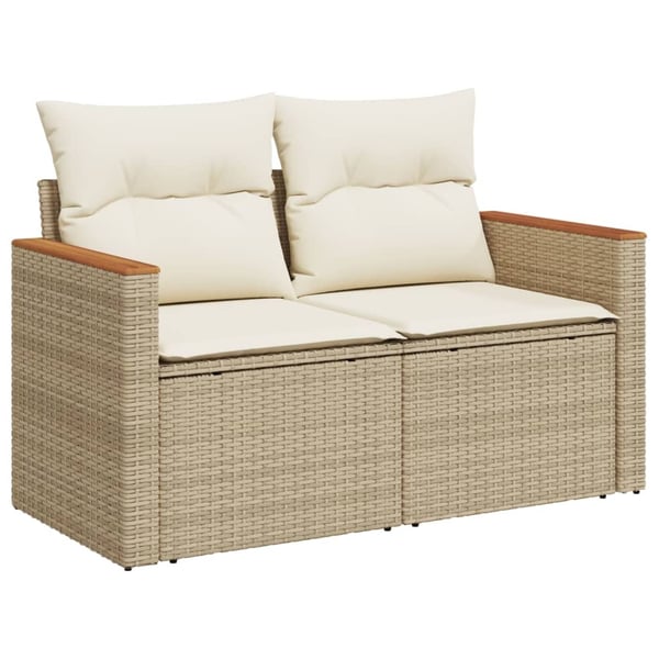vidaXL sofasæt til haven 11 dele med hynder polyrattan beige