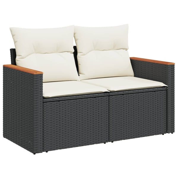 vidaXL sofasæt til haven 12 dele med hynder polyrattan sort