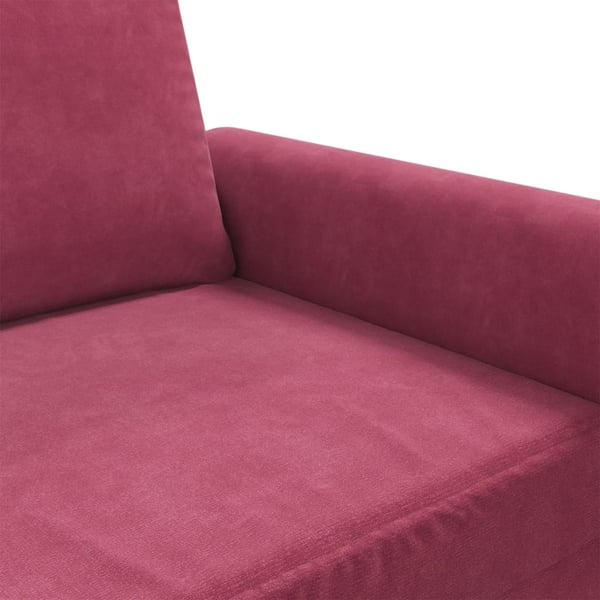 vidaXL 3-sitssoffa vinröd 180 cm sammet