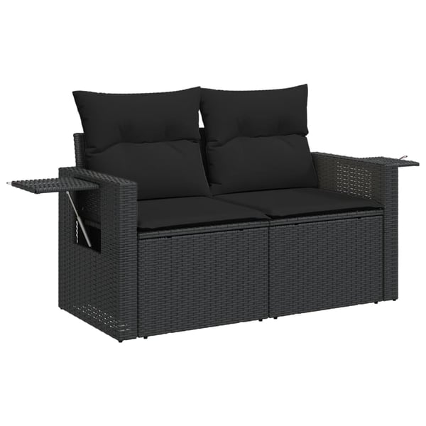 vidaXL sofasæt til haven 12 dele med hynder polyrattan sort