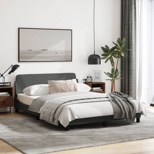 vidaXL sengeramme Dover Mørkegrå 120x200 cm Stof