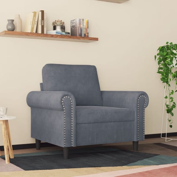 vidaXL lænestol 60 cm velour mørkegrå