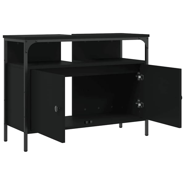 vidaXL underskab til håndvask 80x30x60 cm konstrueret træ sort