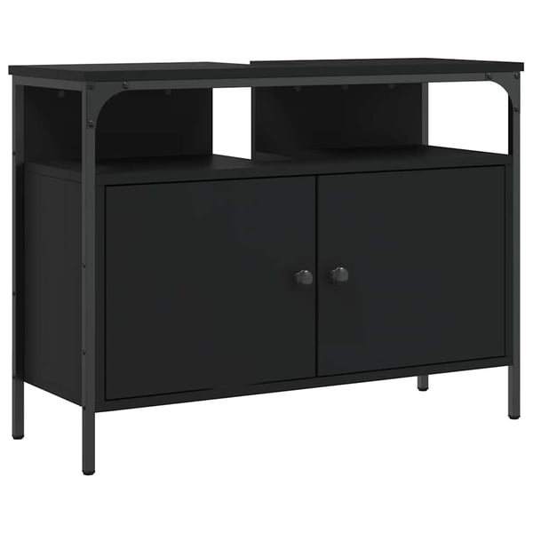 vidaXL underskab til håndvask 80x30x60 cm konstrueret træ sort