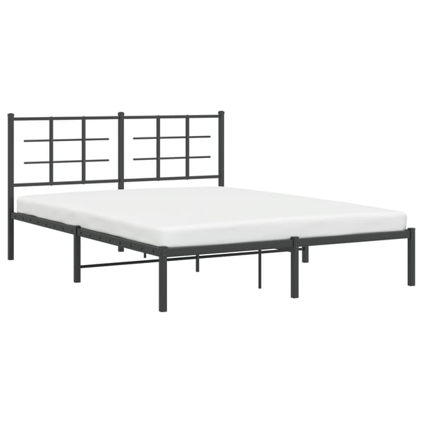 vidaXL Sengeramme i metall med hodegavl svart 160x200 cm