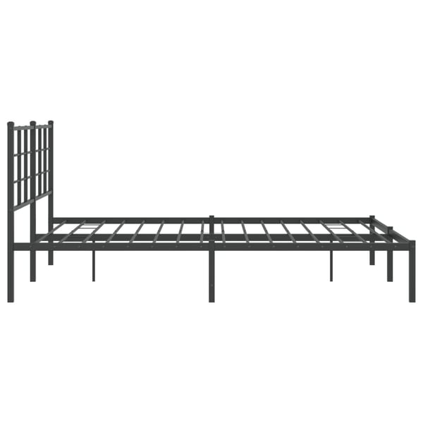vidaXL Sengeramme i metall med hodegavl svart 160x200 cm