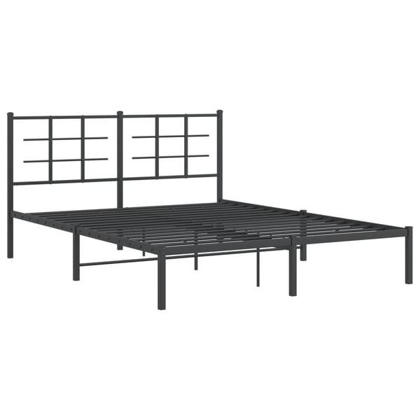 vidaXL Sengeramme i metall med hodegavl svart 160x200 cm