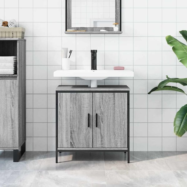 vidaXL underskab til vask 60x30x60 cm konstrueret træ grå sonoma-eg