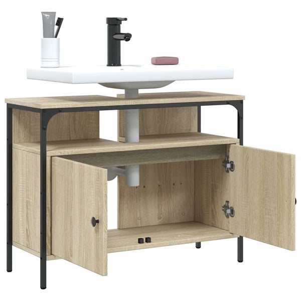 vidaXL underskab til håndvask 80x30x60 cm konstrueret træ sonoma-eg
