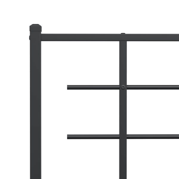 vidaXL Utskiftbar sengegavl i metall svart 75 cm