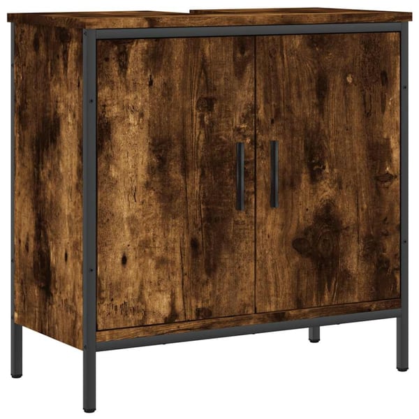 vidaXL underskab til håndvask 60x30x60 cm konstrueret træ røget eg