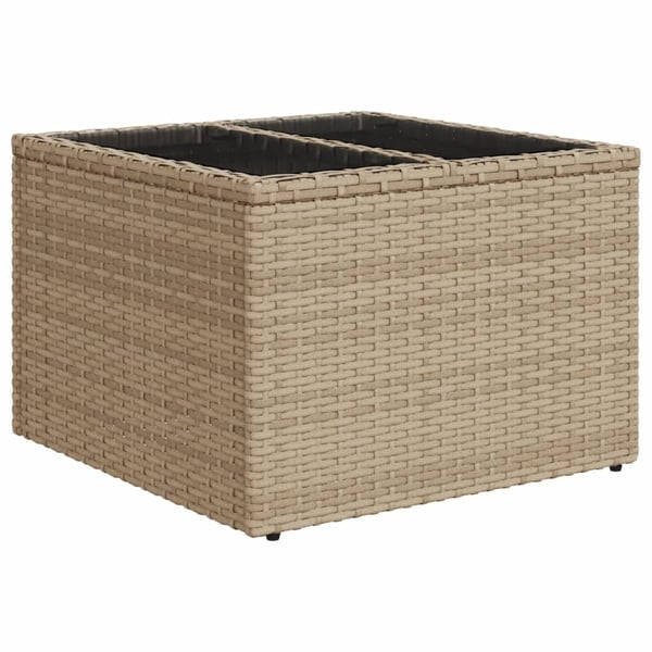 vidaXL Loungegrupp för trädgården m. dynor 11 delar beige konstrotting