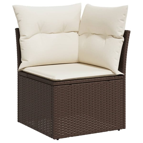 vidaXL sofasæt til haven 13 dele med hynder polyrattan brun