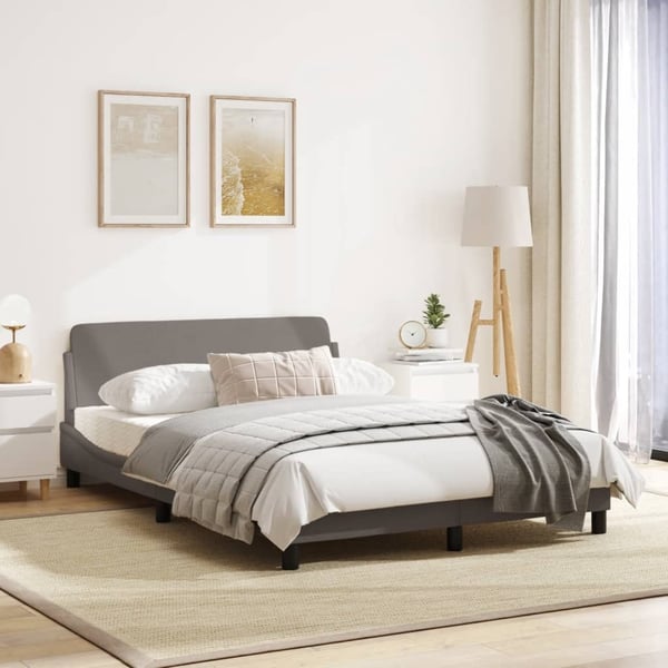 vidaXL Bed Frame "Dover" Taupe 120x200 cm Fabric