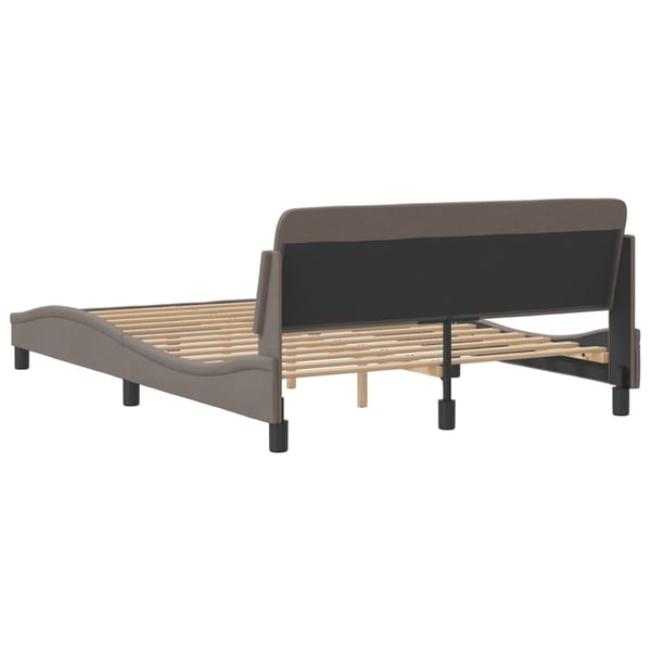 vidaXL Bed Frame "Dover" Taupe 120x200 cm Fabric