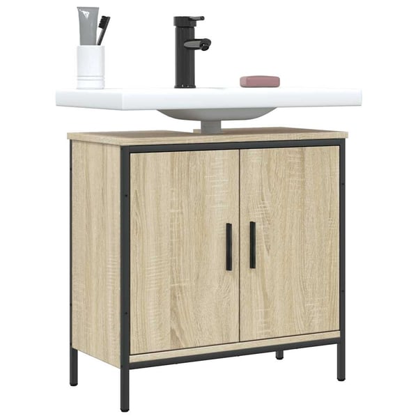 vidaXL Tvättställsskåp sonoma-ek 60x30x60 cm konstruerat trä