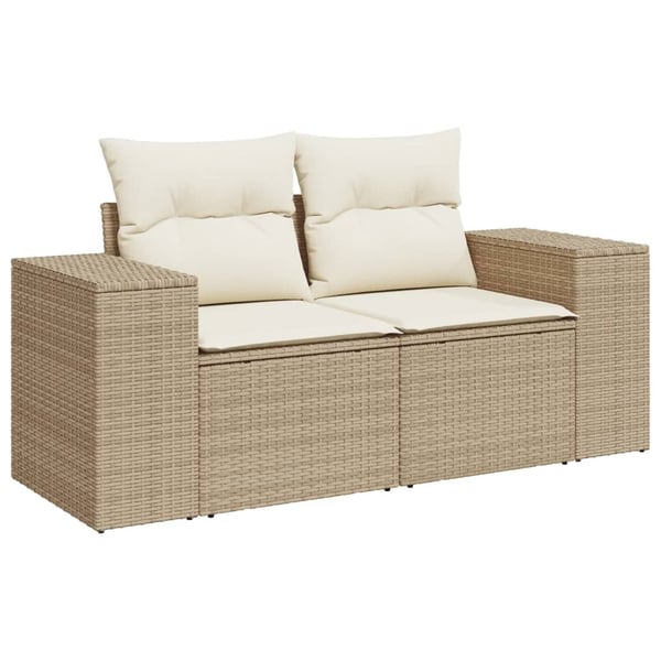 vidaXL sofasæt til haven 10 dele med hynder polyrattan beige