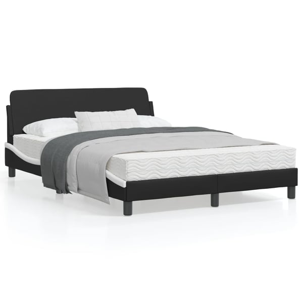 vidaXL sengeramme Dover 120x200 cm kunstlæder sort og hvid