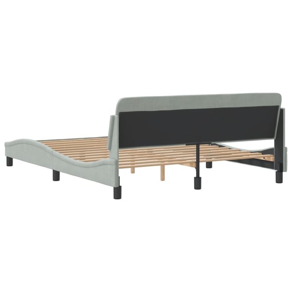 vidaXL sengeramme Dover Lysegrå 160x200 cm Fløjl
