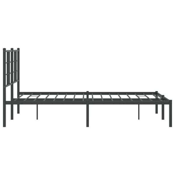 vidaXL Sengeramme i metall med hodegavl svart 120x190 cm