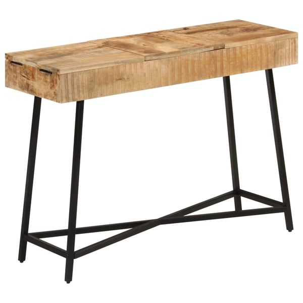 vidaXL konsolbord 105x35x75 cm massivt ru mangotræ og jern