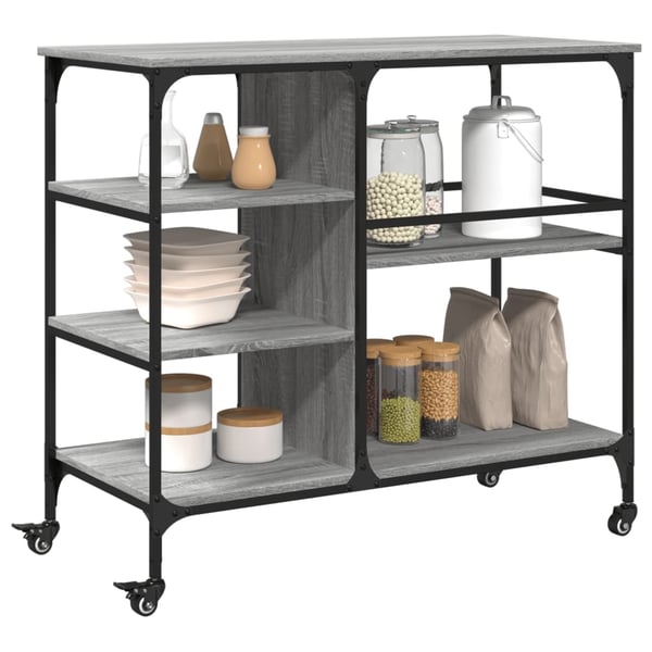 vidaXL Kjøkkentralle grå sonoma 100x45x89,5 cm konstruert tre