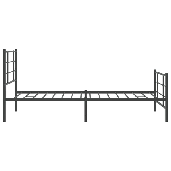 vidaXL Sengeramme i metall med hode- og fotgavl svart 107x203 cm