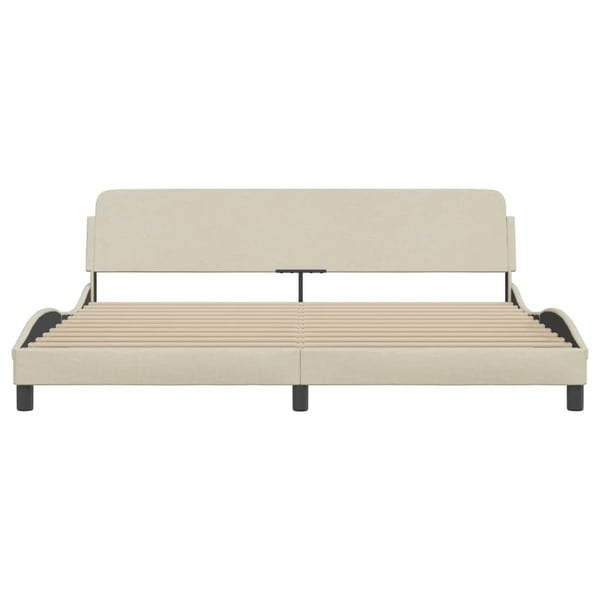 vidaXL Bed Frame "Dover" Cream 200x200 cm Fabric