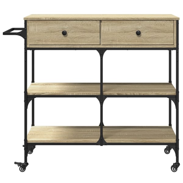 vidaXL køkkenvogn 105x42x95 cm konstrueret træ sonoma-eg