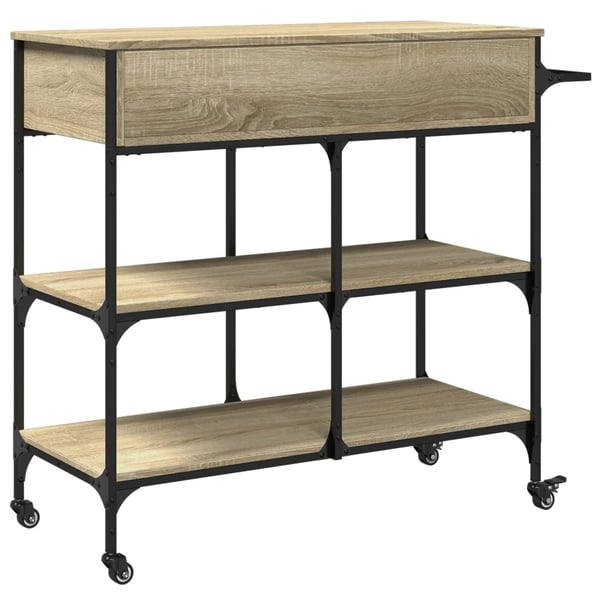 vidaXL køkkenvogn 105x42x95 cm konstrueret træ sonoma-eg