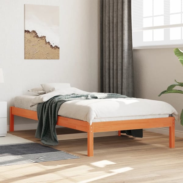 vidaXL Dagseng uten madrass voksbrun 80x200 cm heltre furu