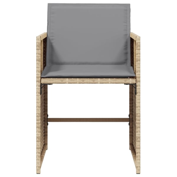 vidaXL havestole 4 stk. med hynder polyrattan blandet beige