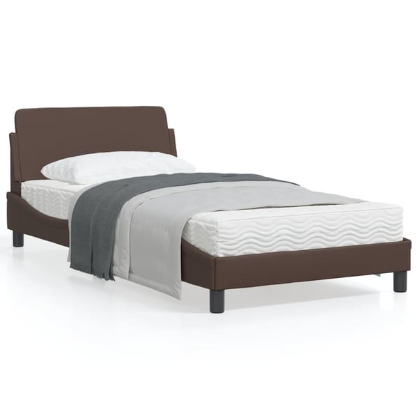 vidaXL sengeramme Dover 100x200 cm kunstlæder brun