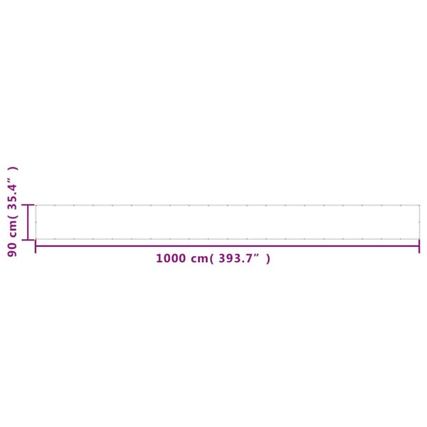 vidaXL Parvekesuoja musta 90x1000 cm 100% polyesteri Oxford kangas