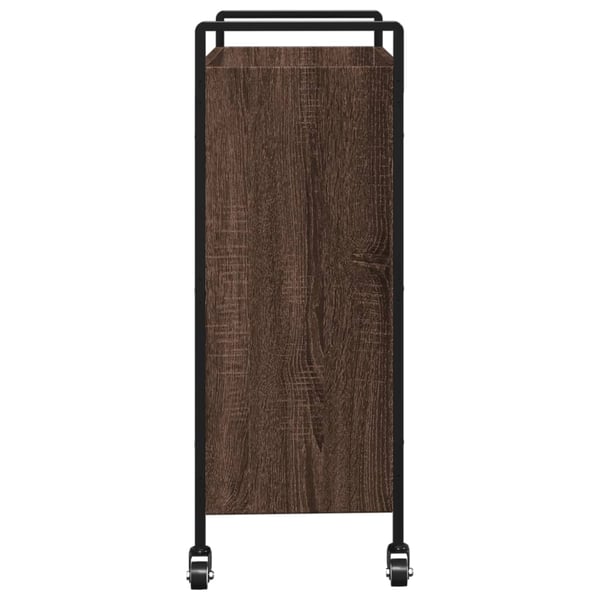vidaXL køkkenvogn 70x30x82 cm konstrueret træ brun egetræsfarve