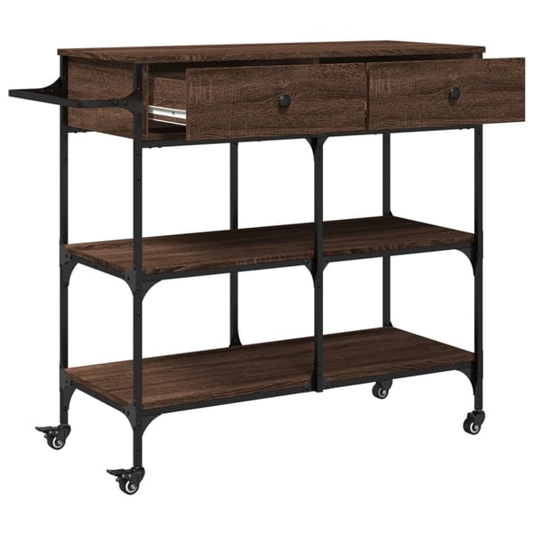 vidaXL Kjøkkentralle brun eik 105x42x95 cm konstruert tre