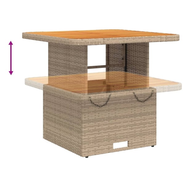 vidaXL spisebordssæt til haven 5 dele med hynder polyrattan beige