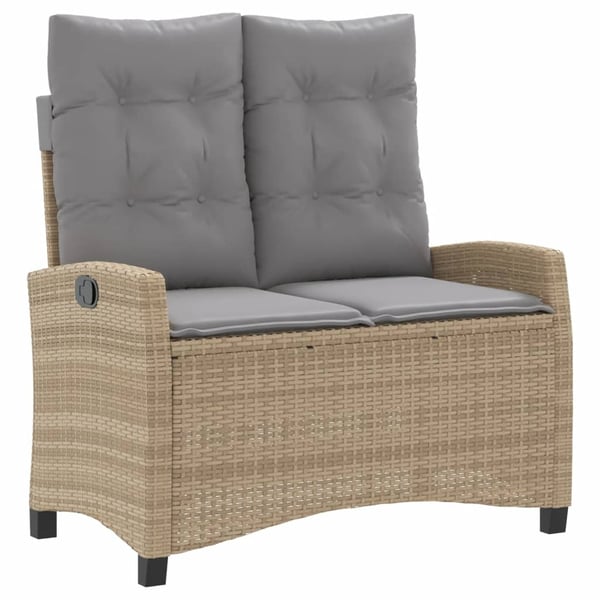 vidaXL spisebordssæt til haven 2 dele med hynder polyrattan beige