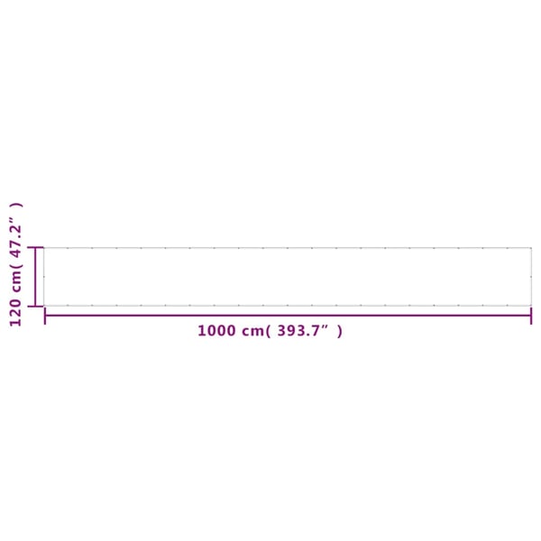 vidaXL altanafskærmning 120x1000 cm 100 % polyester gråbrun
