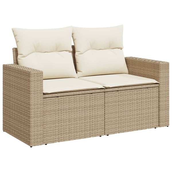 vidaXL sofasæt til haven 11 dele med hynder polyrattan beige