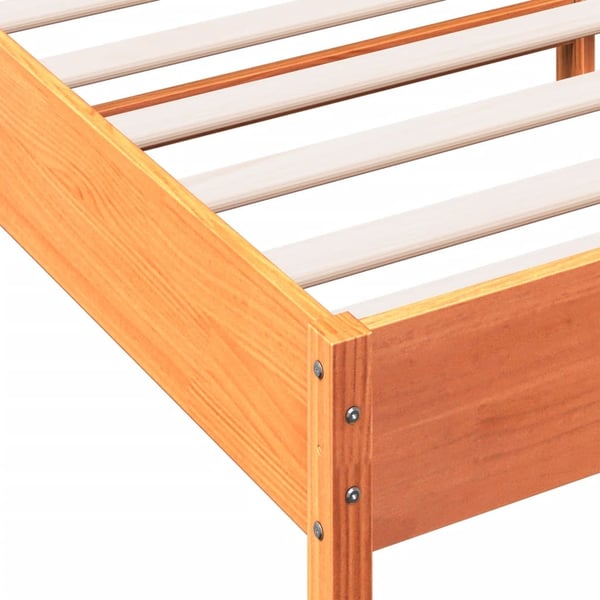 vidaXL Sengeramme uten madrass voksbrun 120x200 cm heltre furu