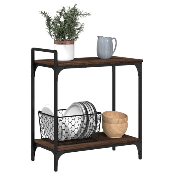 vidaXL Kjøkkentralle brun eik 60,5x31x72,5 cm konstruert tre