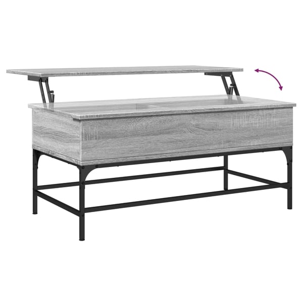 vidaXL Salongbord grå sonoma 100x50x45 cm konstruert tre og metall