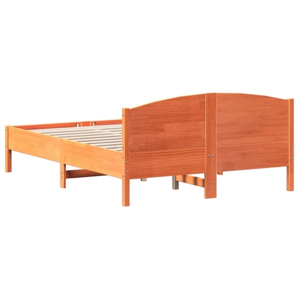 vidaXL Sengeramme uten madrass voksbrun 120x190 cm heltre furu