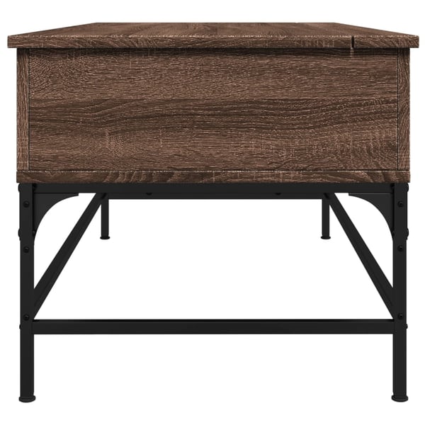 vidaXL Salongbord brun eik 100x50x45 cm konstruert tre og metall
