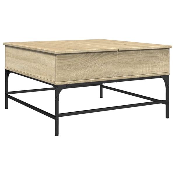 vidaXL Salongbord sonoma eik 80x80x45 cm konstruert tre og metall