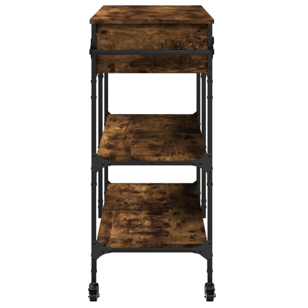 vidaXL Kjøkkentralle røkt eik 105x42x95 cm konstruert tre
